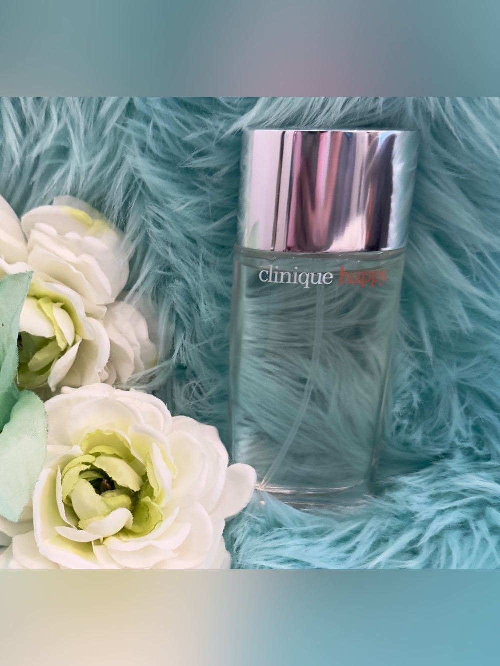 Clinique Happy Clear Bottle with Silver Cap 3.4oz Large Sz Sprayed Twice!